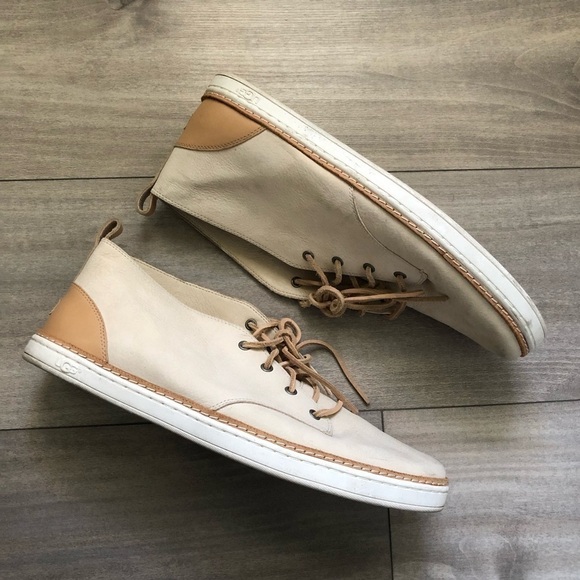 Ugg Kallisto Beige Crème Nubuck Leather Sneaker Booties 12 - Picture 1 of 12